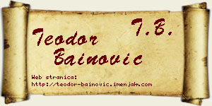Teodor Bainović vizit kartica